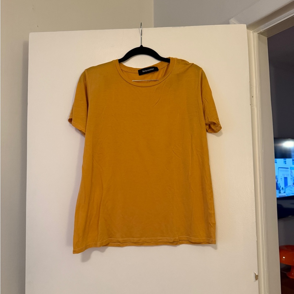 Reformation Mustard Yellow T-Shirt